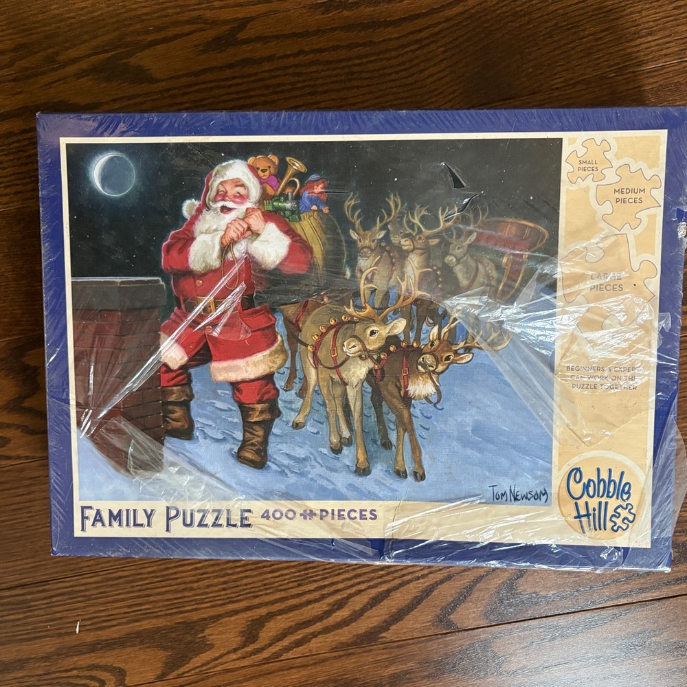 Cobble Hill Santa and his Reindeer 400 Piece Family Jigsaw Puzzle